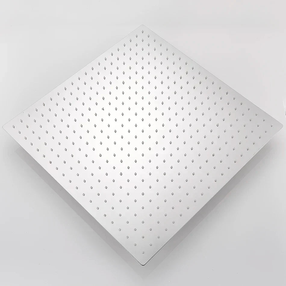DecorBites™ 20 Inch Luxury Chrome Square Shower Head Stainless Steel Ultrathin Rainfall Head