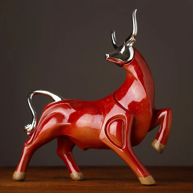 DecorBites™ Bull Sculpture Resin Animal Statue Home Decor Craft Figurine
