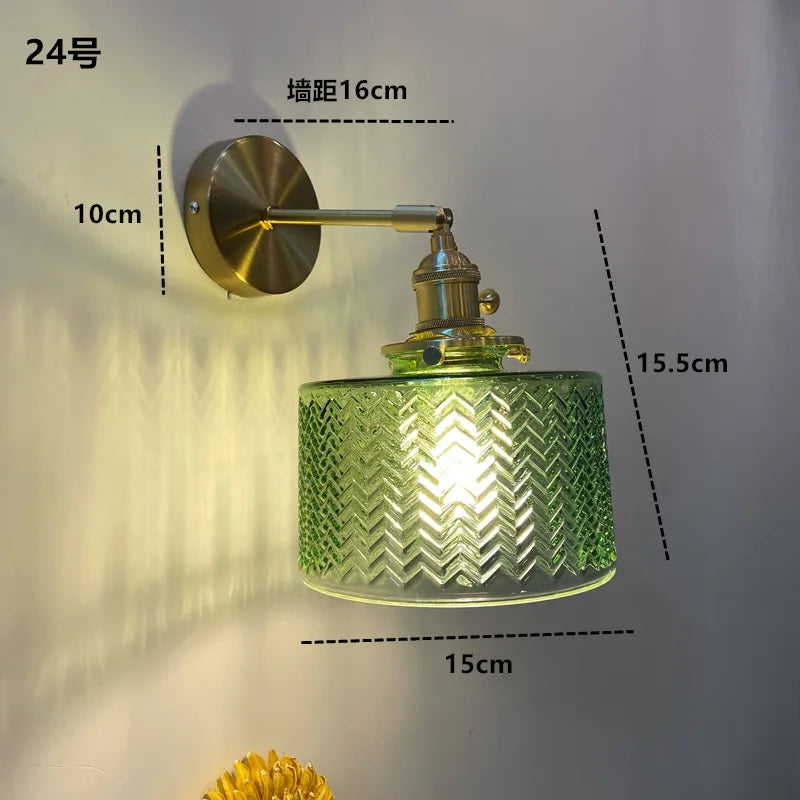 DecorBites™ Amber Glass LED Wall Light Fixtures On/Off Switch Nordic Modern Sconce