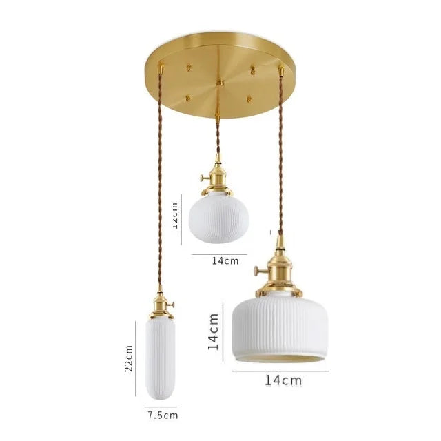 DecorBites™ Ceramic LED Pendant Lights | Copper Modern Hanglamp for Home Indoor Lighting