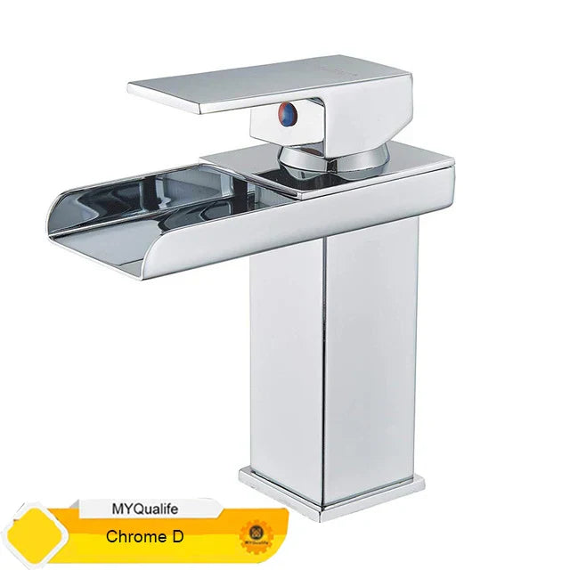 DecorBites™ Black Waterfall Basin Faucet Mixer Tap for Vessel Sinks - Single Hole
