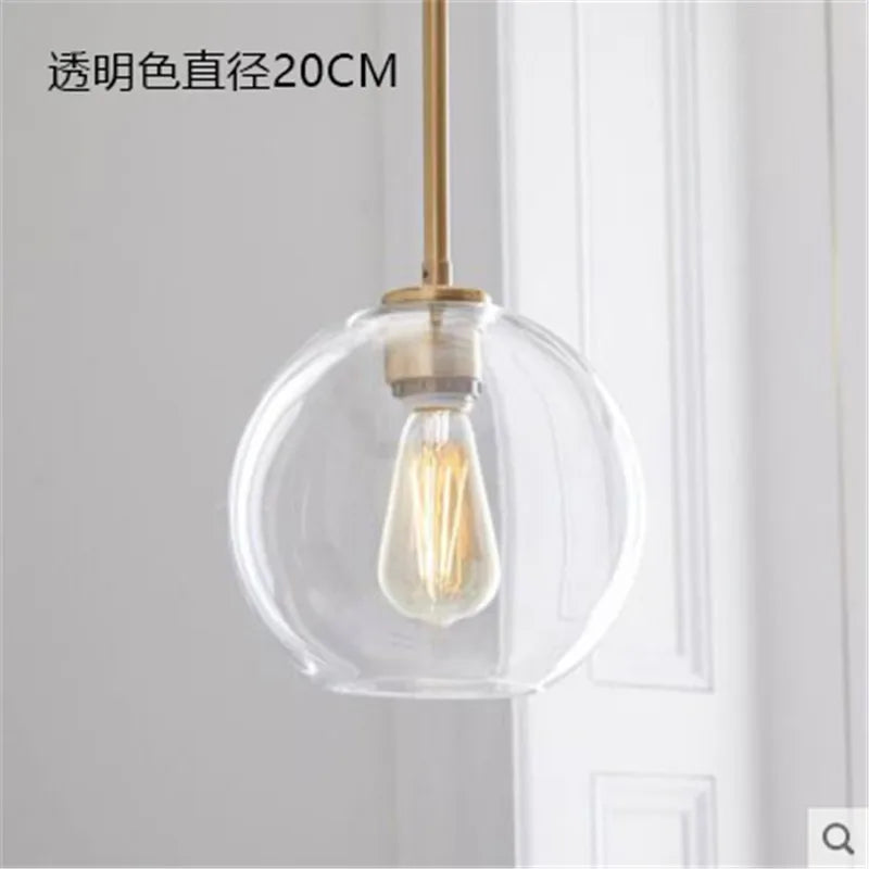DecorBites™ Glass Ball LED Pendant Light: Modern Silver Gold Nordic Kitchen Decor