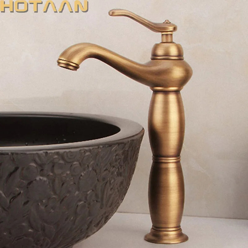DecorBites™ Antique Bronze Tall Basin Faucet - Luxury Europe Style Solid Copper Mixer