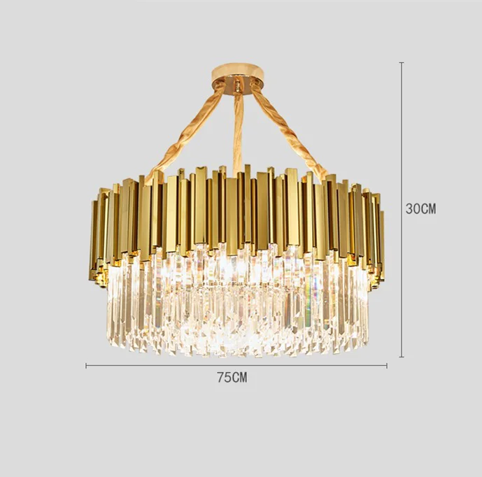 DecorBites™ Gold Metal LED Pendant Lights Adjustable Living Room Dining Round Fixture