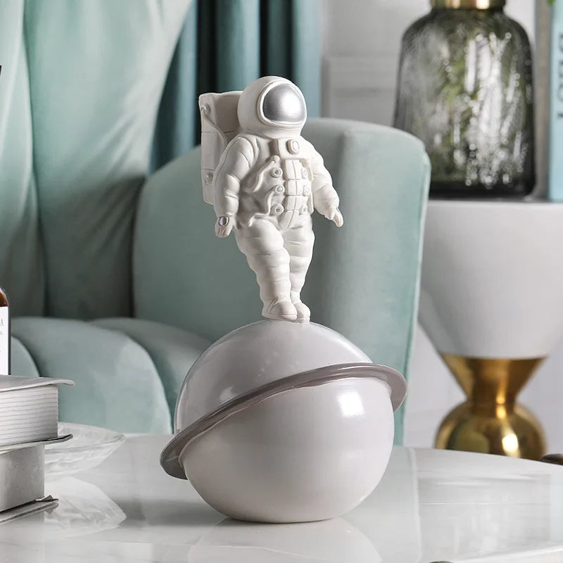 DecorBites™ Astronaut Phone Holder Cosmonaut Statue Space Man Sculpture Decor Figurine
