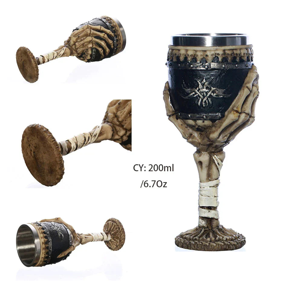 DecorBites™ Dragon King Goblet 200ml: Retro Stainless Steel Wine Glass Gothic Whiskey Cup