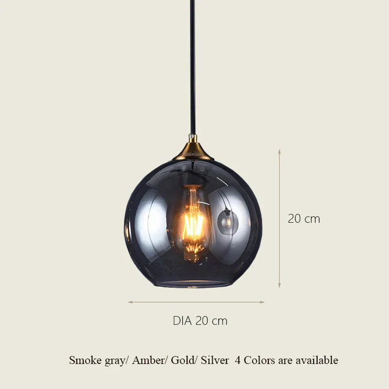DecorBites™ Glass Ball Pendant Light - Modern Nordic LED Hanging Fixture for Dining and Kitchen