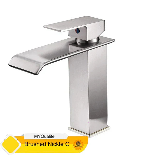 DecorBites™ Black Waterfall Basin Faucet Mixer Tap for Vessel Sinks - Single Hole