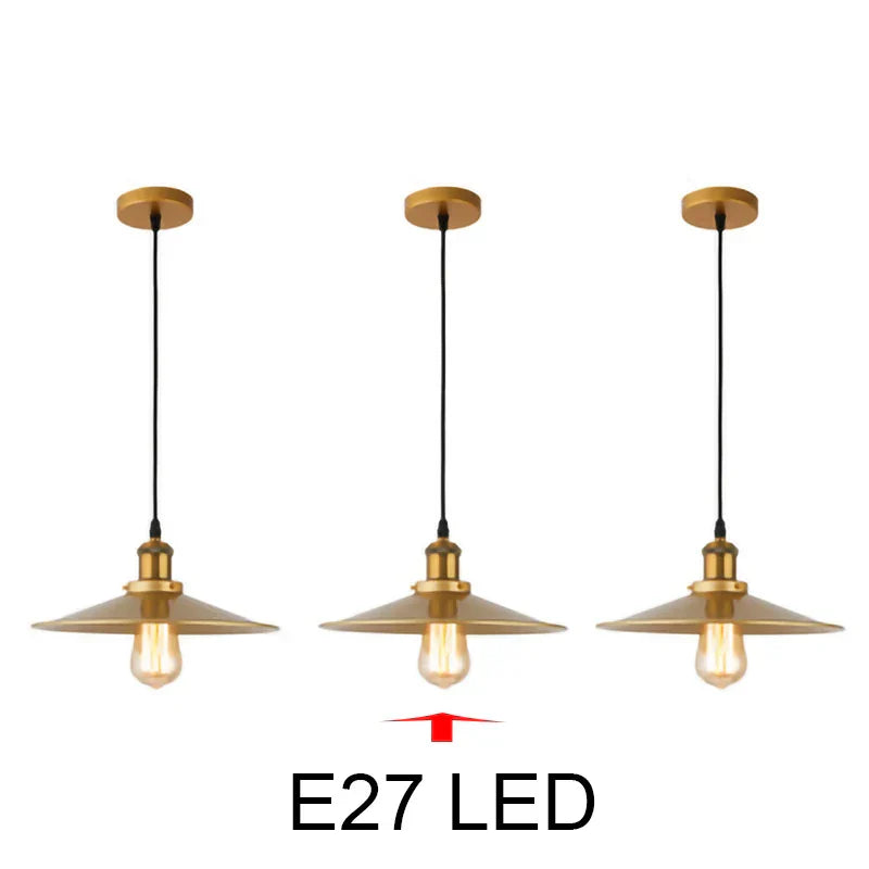 DecorBites™ Gold Wrought Iron Chandelier Pendant Light, E27 LED, Nordic Retro Style