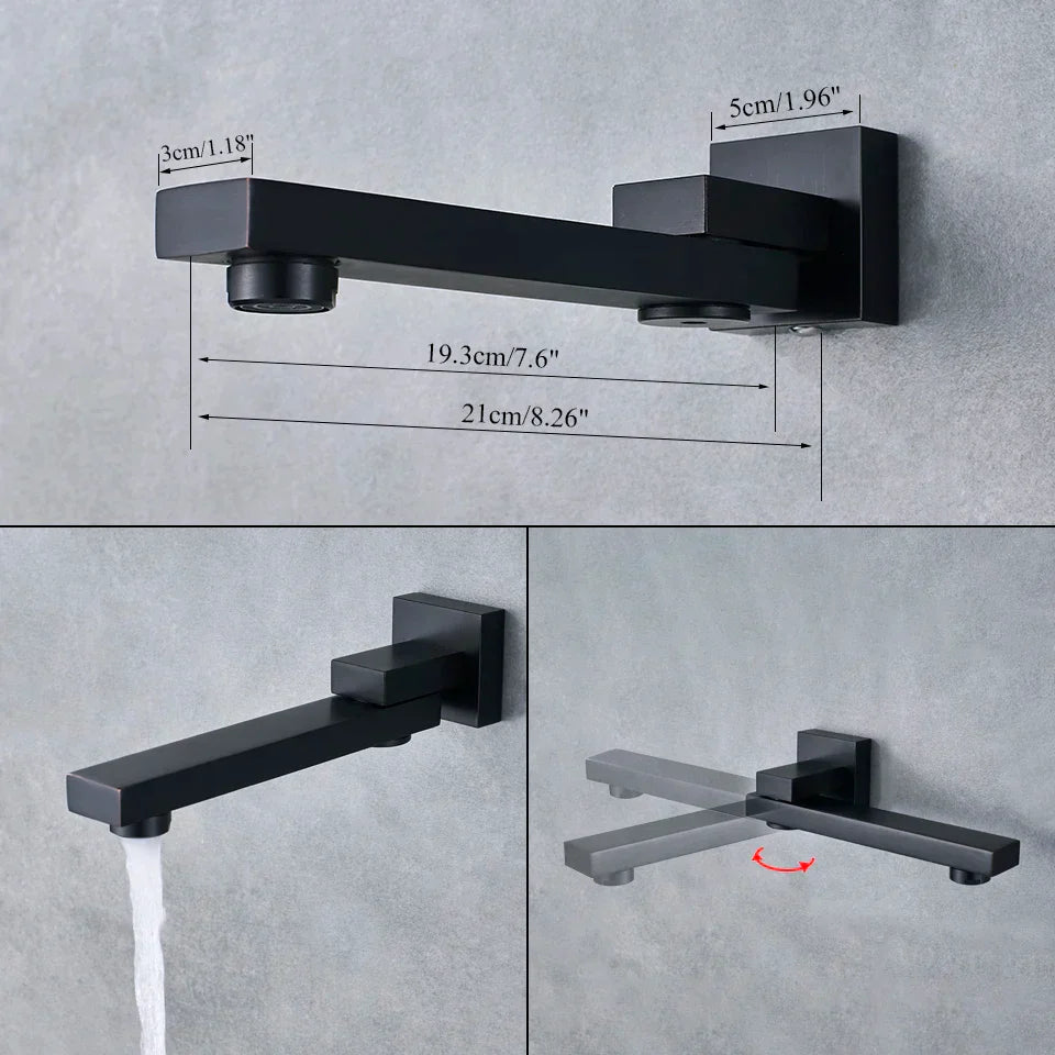 DecorBites™ Black Shower Faucet Set with Rainfall Head and Hand Sprayer