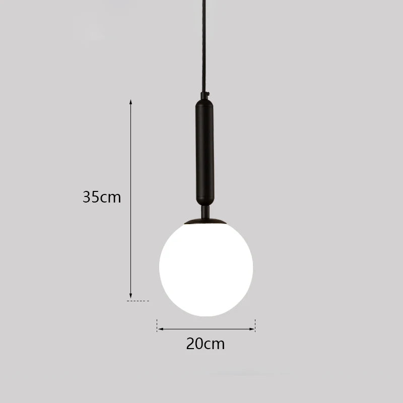 DecorBites™ Glass Ball LED Pendant Light for Bedroom and Bar, Modern Globe Hanging Ceiling Lamp