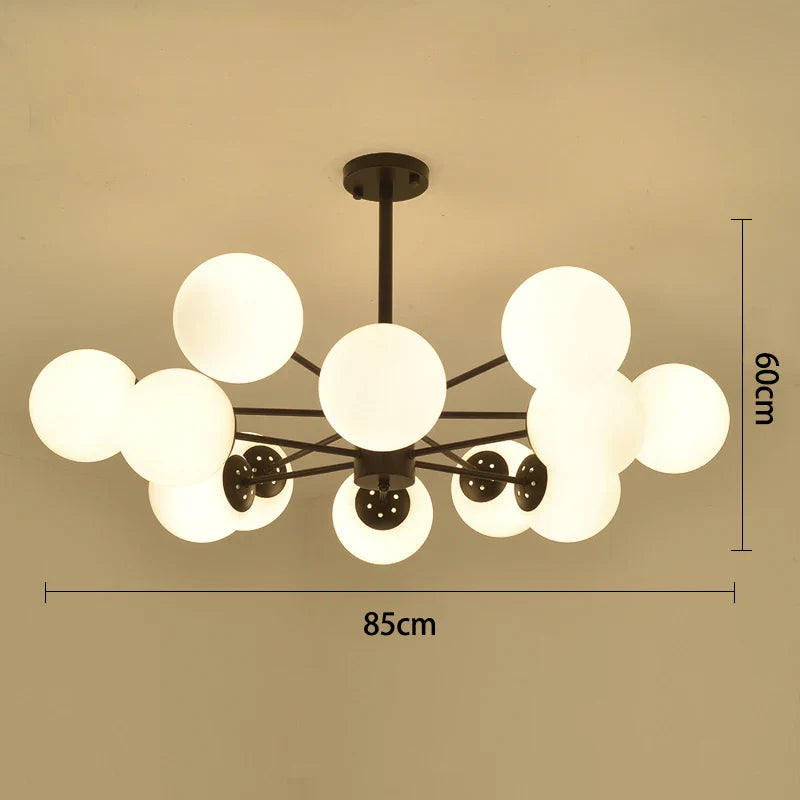 DecorBites™ Black/Gold Glass Pendant Light for Living Room Bedroom Restaurant