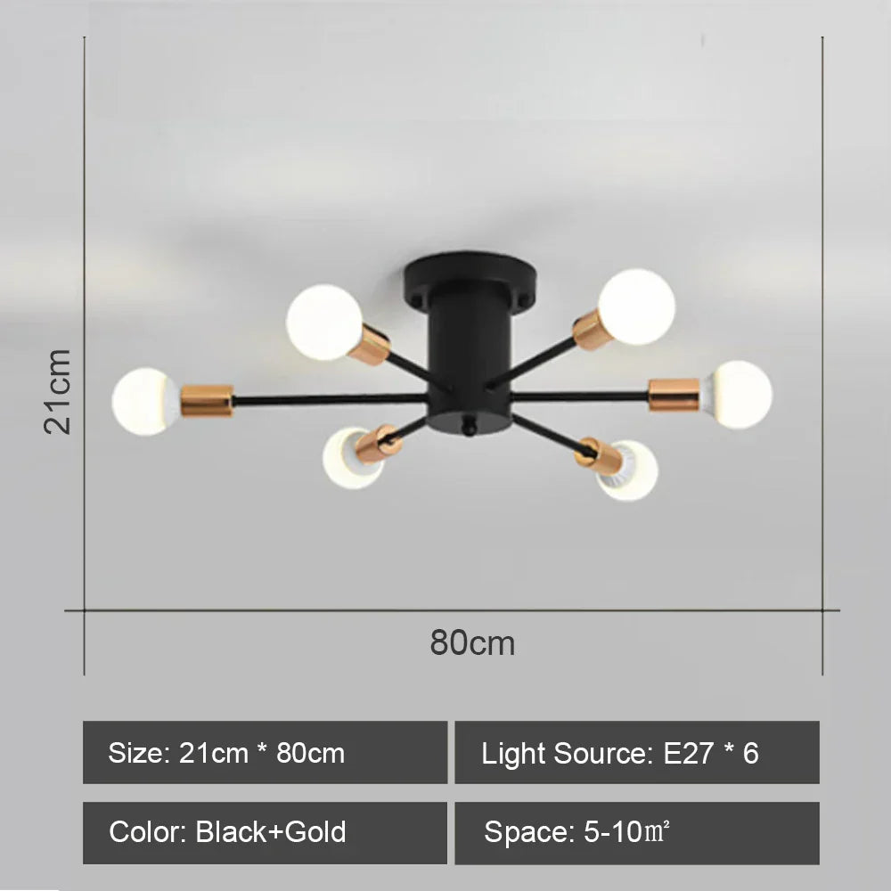 DecorBites™ LED Metal Chandeliers for Living Room - Stylish Ceiling Light for Home Decor