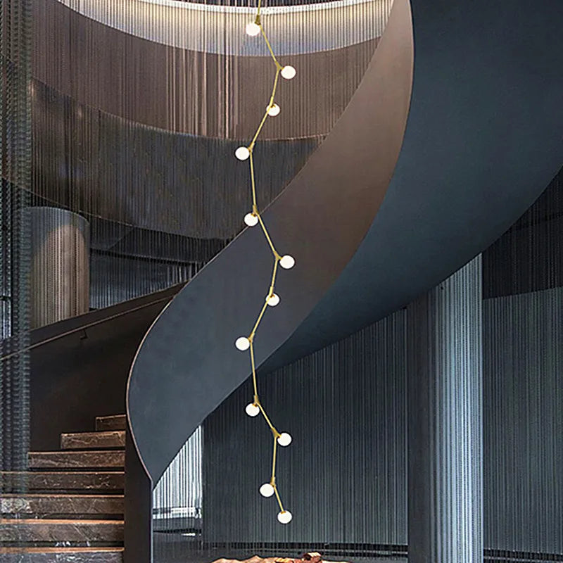 DecorBites™ Glass Ball Chandelier for Villa Hotel Staircase Decor