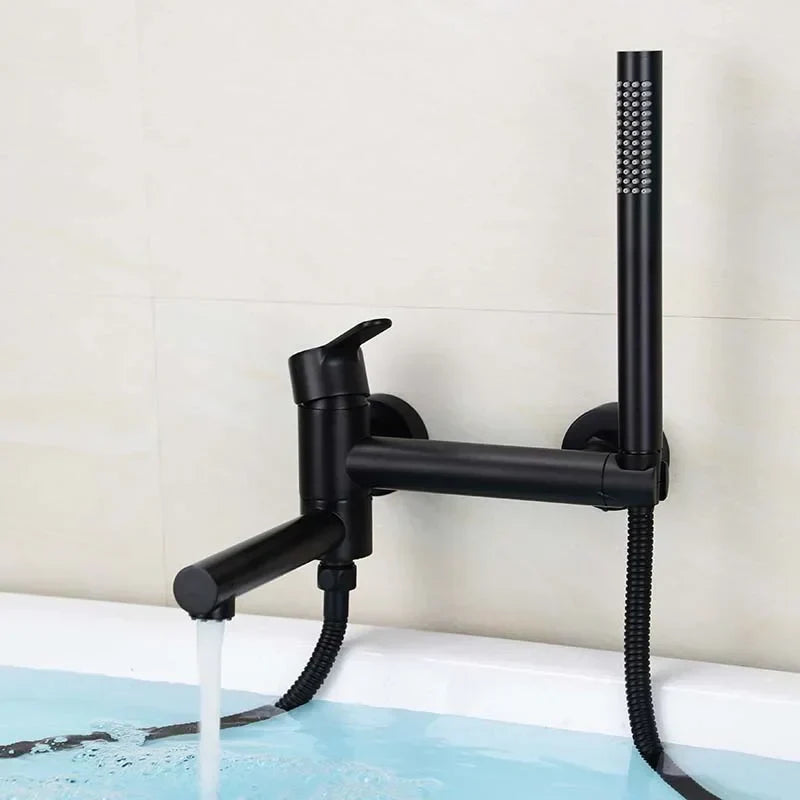 DecorBites™ Brushed Gold Bathtub Shower Set, Wall Mounted Rotatable Faucet Industries