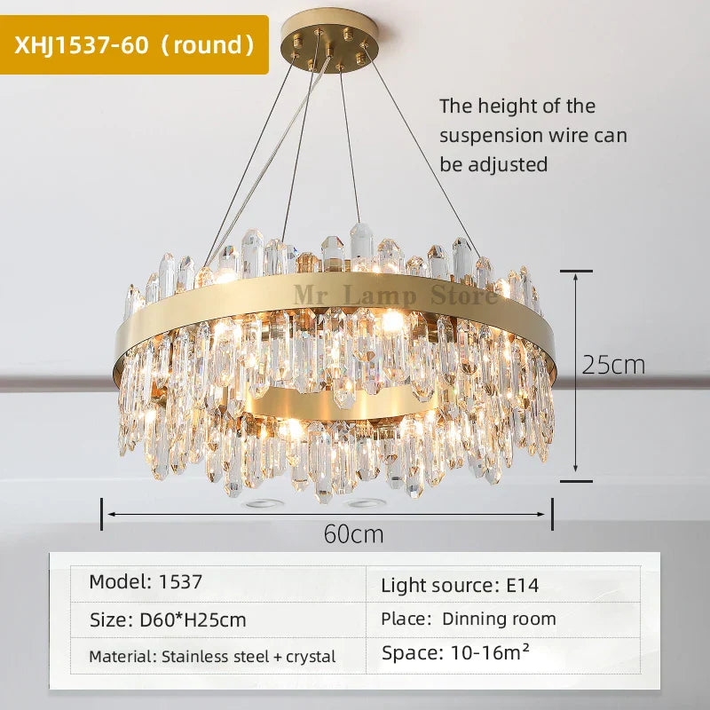 DecorBites™ Crystal Chandelier Pendant Light for Luxury Living Room, Bedroom, Dining, Kitchen & Home Décor