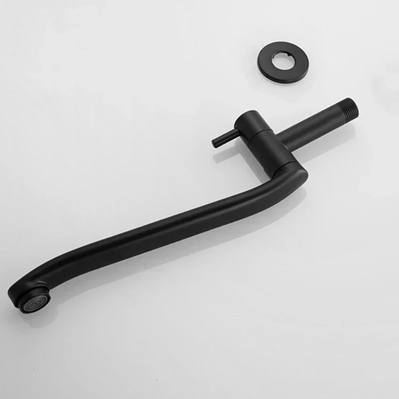 DecorBites™ Black Stainless Steel Swivel Kitchen Faucet 360 Degree Rotation Wall Mounted