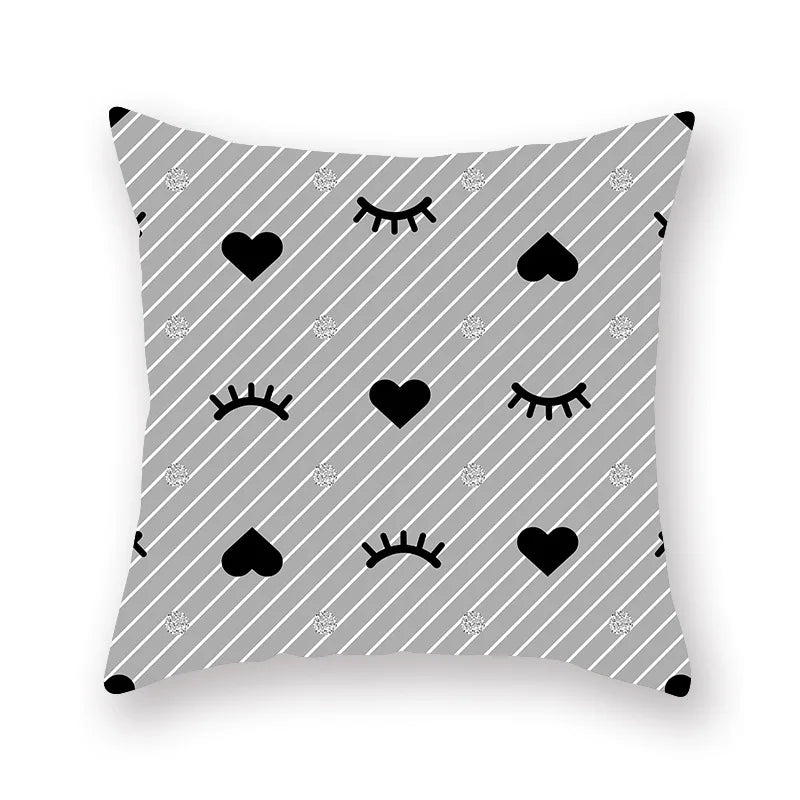 DecorBites™ Geometric Star Stripe Print Pillowcase - Wholesale, 45x45cm