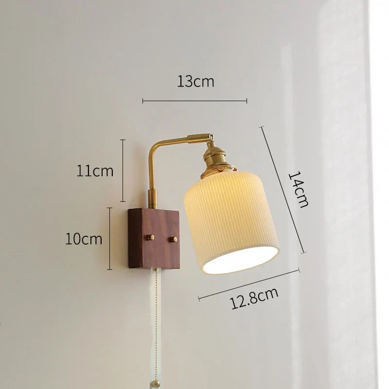 DecorBites™ Ceramic Ball LED Wall Light with Pull Chain Switch for Living Room