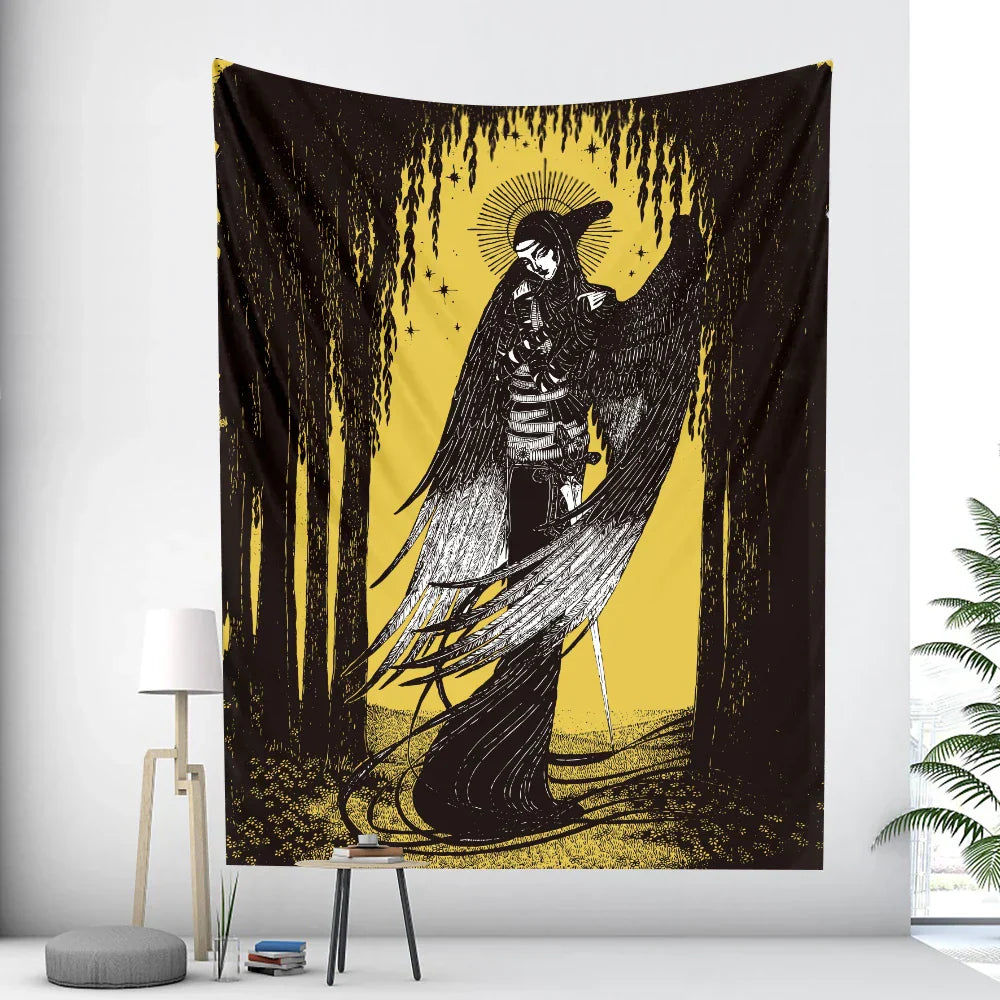 DecorBites™ Bohemian Moon Tarot Tapestry for Home Decor and Yoga Mat