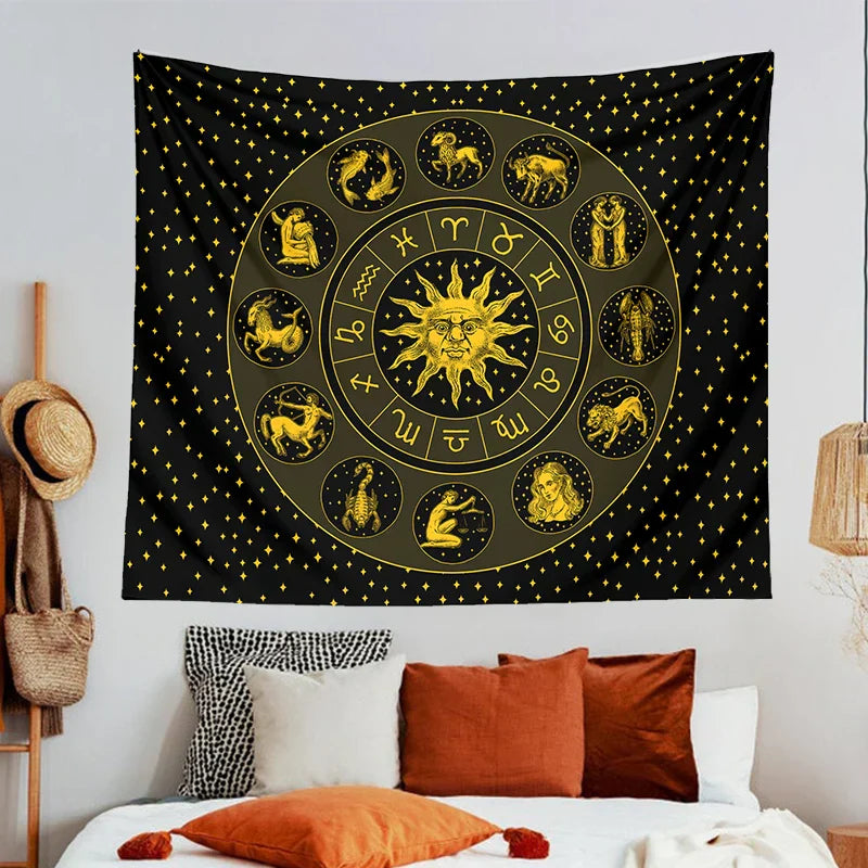 DecorBites™ Constellation Zodiac Tapestry: Astrology Wall Decor for Witchcraft Room & Dorm