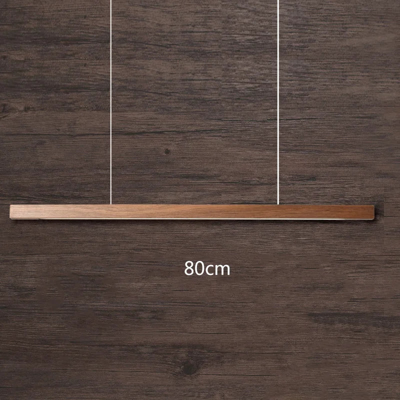 DecorBites™ Black Walnut Log Strip Pendant Light for Dining Room, Office, and Bar