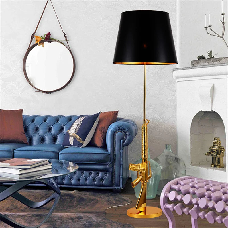 DecorBites™ Gold AK47 Floor Lamp: Modern Resin Night Light for Home Decor
