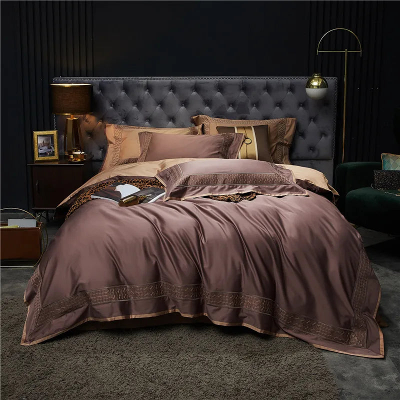 DecorBites™ Luxe Egyptian Cotton Bedding Set: Duvet Cover, Bed Sheet, 2 Pillow Sham
