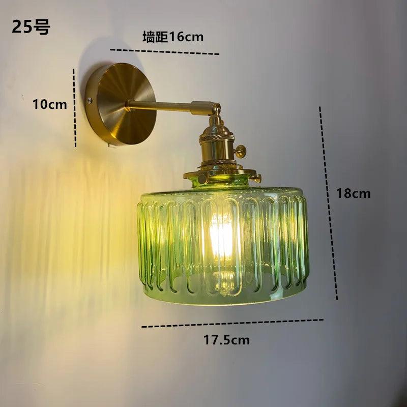 DecorBites™ Amber Glass LED Wall Light Fixtures On/Off Switch Nordic Modern Sconce