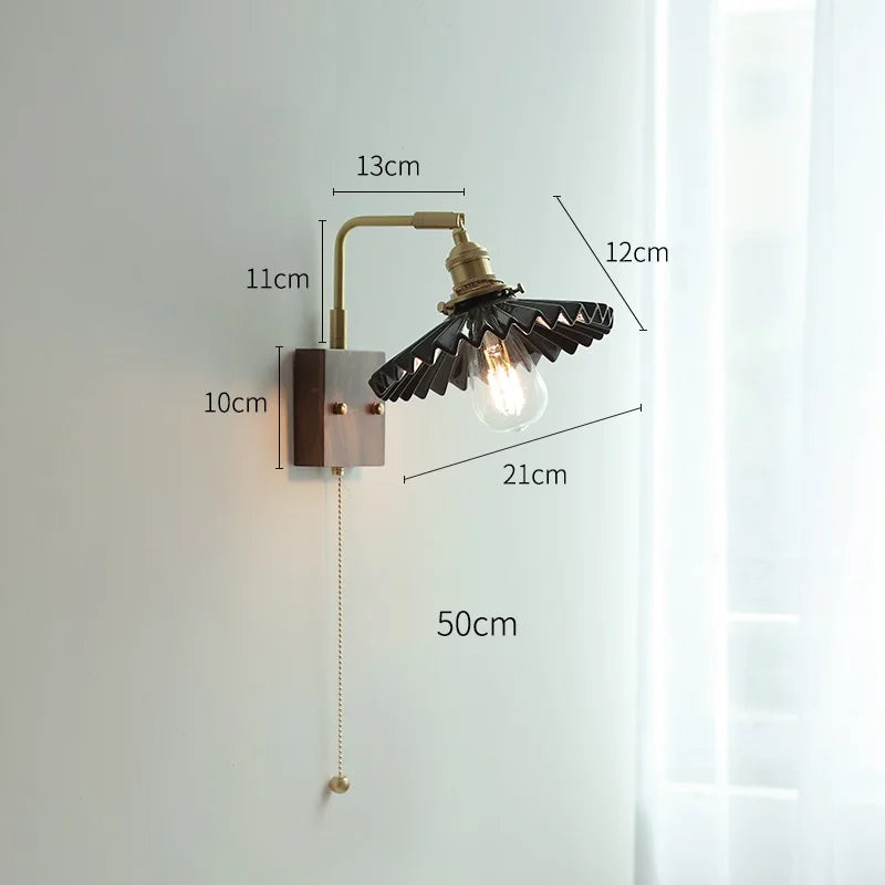 DecorBites™ Ceramic Ball LED Wall Light with Pull Chain Switch for Living Room