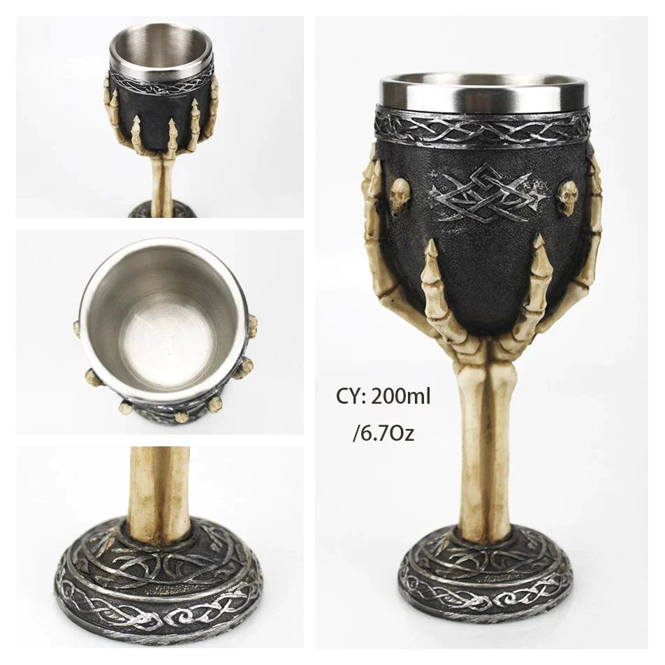 DecorBites™ Dragon King Goblet 200ml: Retro Stainless Steel Wine Glass Gothic Whiskey Cup