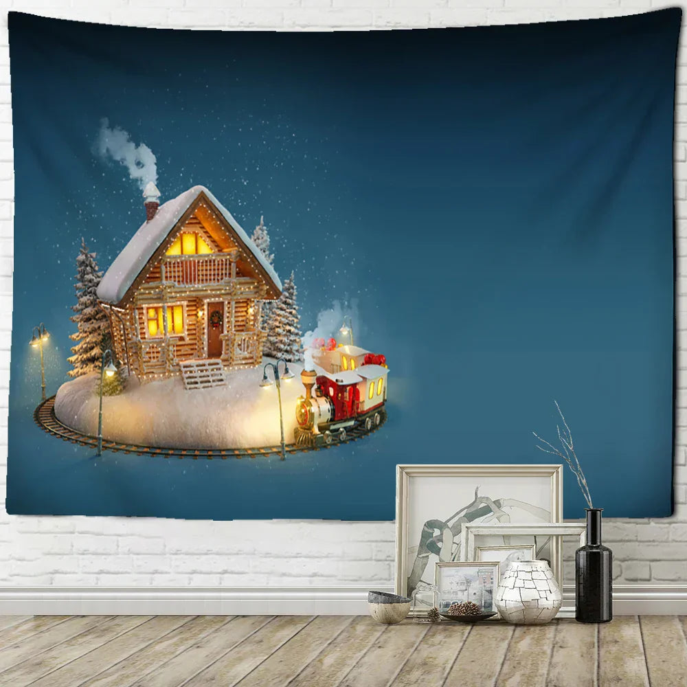 DecorBites™ Christmas Santa Claus Tapestry: Holiday Decor Big Blanket Wall Hanging & Gift