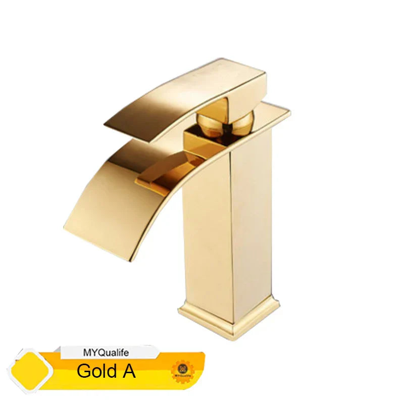 DecorBites™ Black Waterfall Basin Faucet Mixer Tap for Vessel Sinks - Single Hole