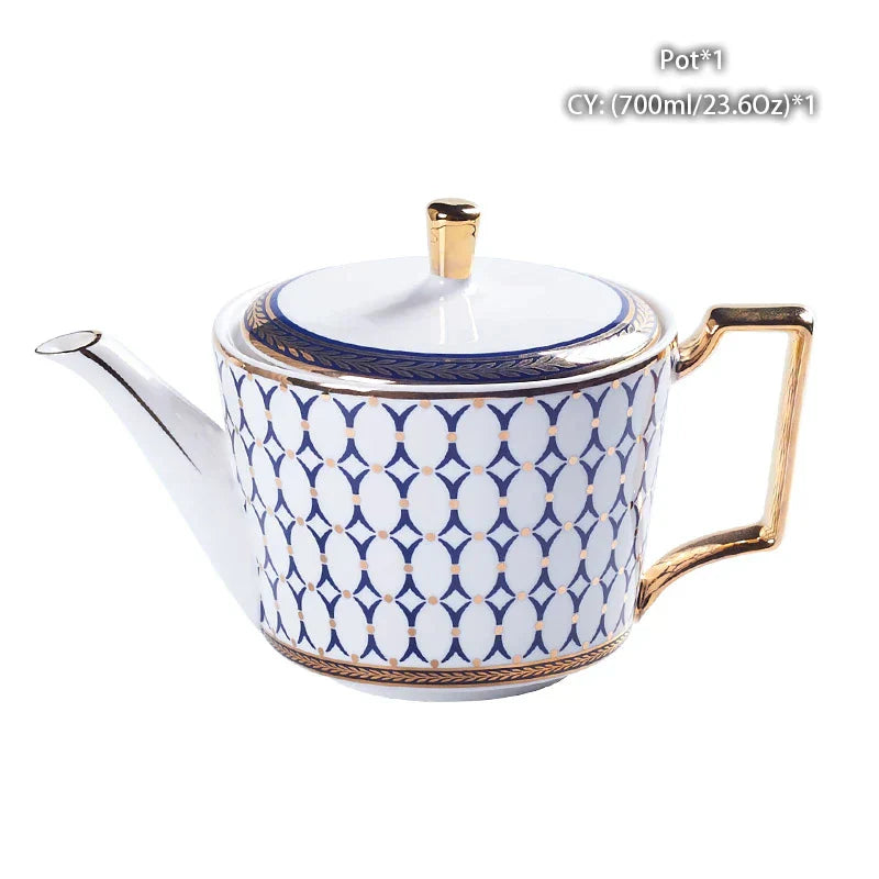 DecorBites™ Bone China Tea Pot: Elegant European Porcelain Coffee Pot for Tea Lovers.