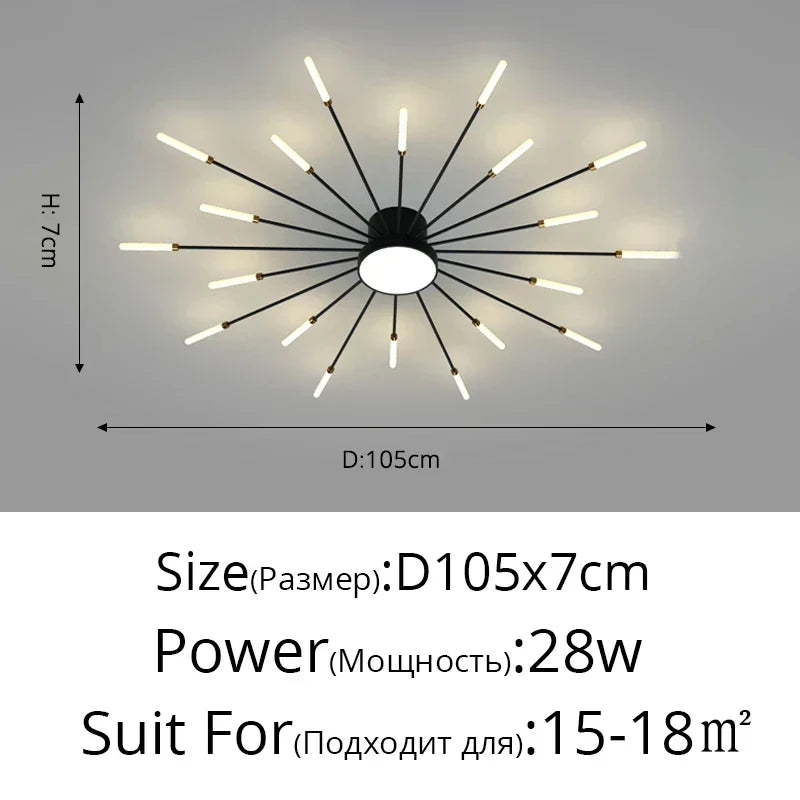 DecorBites™ LED Acrylic Ceiling Light Fixture for Bedroom Hall Living Room Kids, Modern Luster