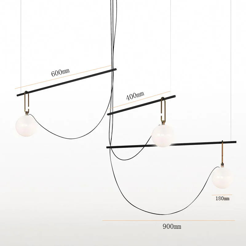 DecorBites™ Glass Ball Pendant Light for Bedroom Bar Cafe Decor - Multi-Light Post-Modern Glass Lighting