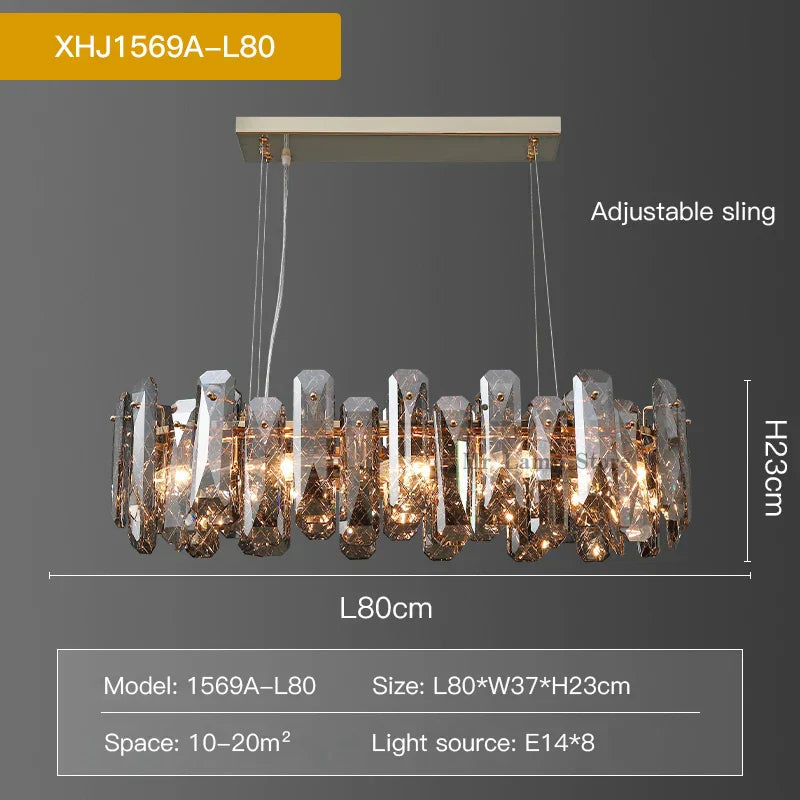 DecorBites™ Crystal LED Chandelier for Elegant Living Room, Dining, Bedroom, Kitchen