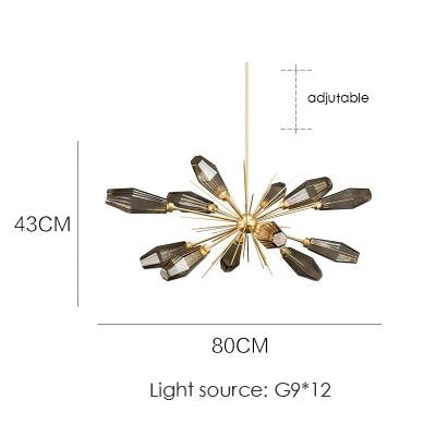 DecorBites™ Glass Art Chandelier for Living Room, Bedroom, Study - Modern Minimalist Design