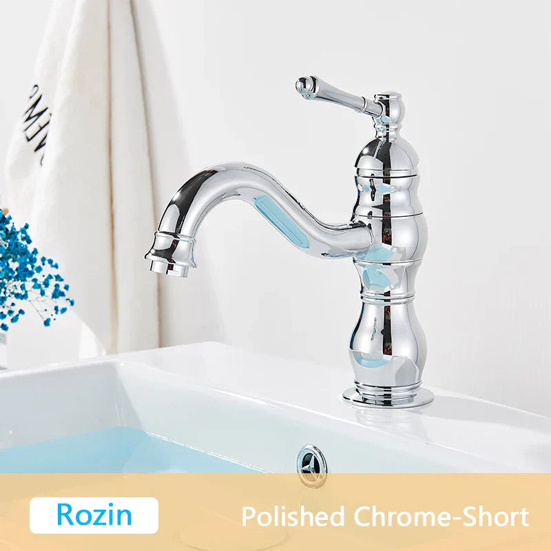 DecorBites™ Antique Brass Basin Faucet Single Handle Bathroom Mixer Tap