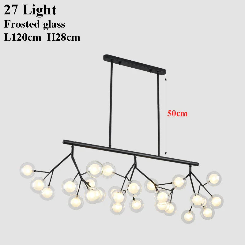 DecorBites™ LED Glass Ball Branch Chandelier | Modern Firefly Art Decor Lighting