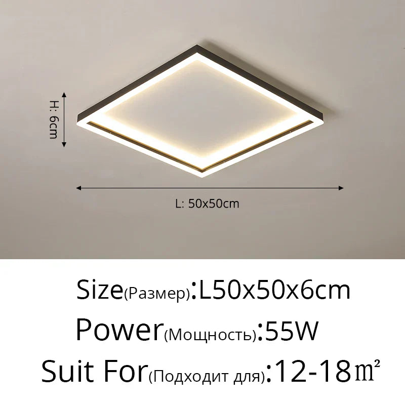 DecorBites™ LED Minimalist Chandelier in Black/Golden Finish for Living Room and Bedroom
