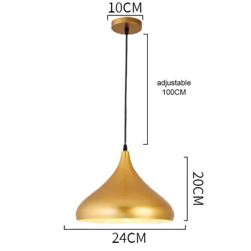 DecorBites™ Gold Wrought Iron Chandelier Pendant Light, E27 LED, Nordic Retro Style