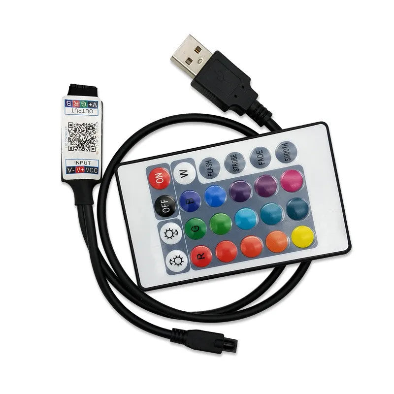 DecorBites™ Bluetooth RGB LED Strip Light + 24-Key Controller – 1M-5M Length