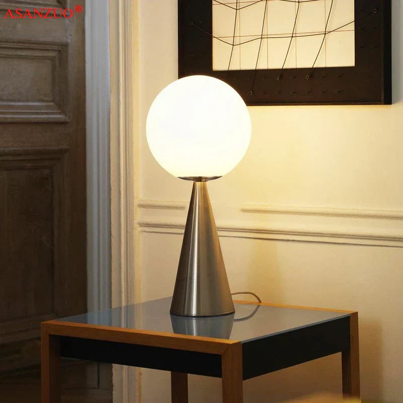 DecorBites™ Cone Glass Table Lamp for Bedside Art, Bar, Cafe, and Living Room Decor
