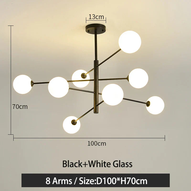 DecorBites™ Black/Gold G9 LED Chandelier for Living Room Bedroom Modern Pendant Lighting