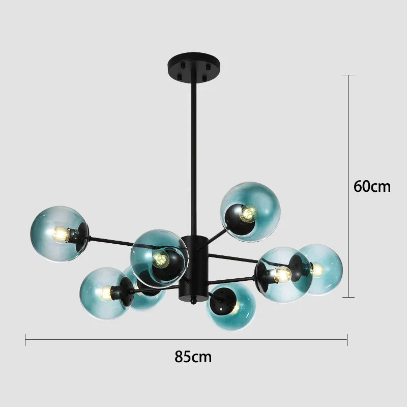 DecorBites™ Black/Gold Glass Pendant Light for Living Room Bedroom Restaurant
