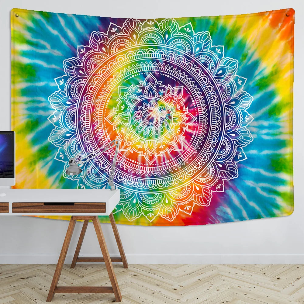 DecorBites™ Indian Mandala Tapestry Boho Wall Hanging Sleeping Pad Beach Throw Rug