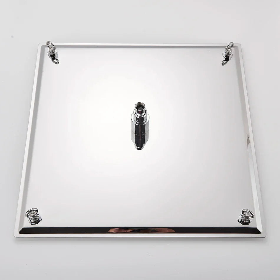 DecorBites™ 20 Inch Luxury Chrome Square Shower Head Stainless Steel Ultrathin Rainfall Head