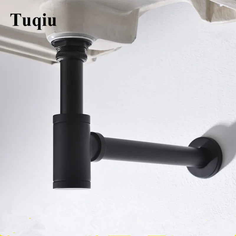 DecorBites™ Antique Brass Pop Up Drain Kit with P-Trap Pipe for Bathroom Sink.