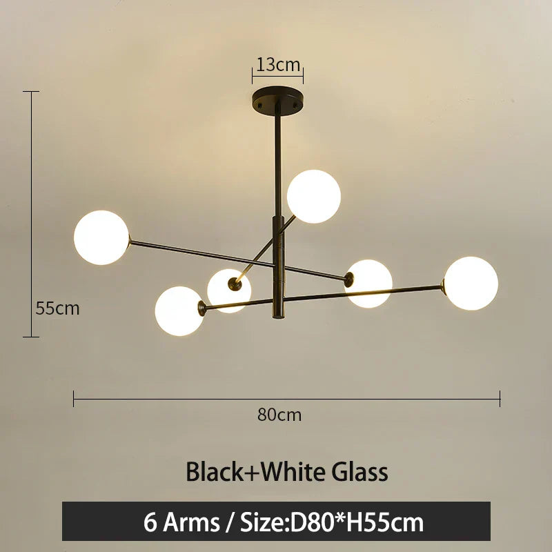 DecorBites™ Black/Gold G9 LED Chandelier for Living Room Bedroom Modern Pendant Lighting